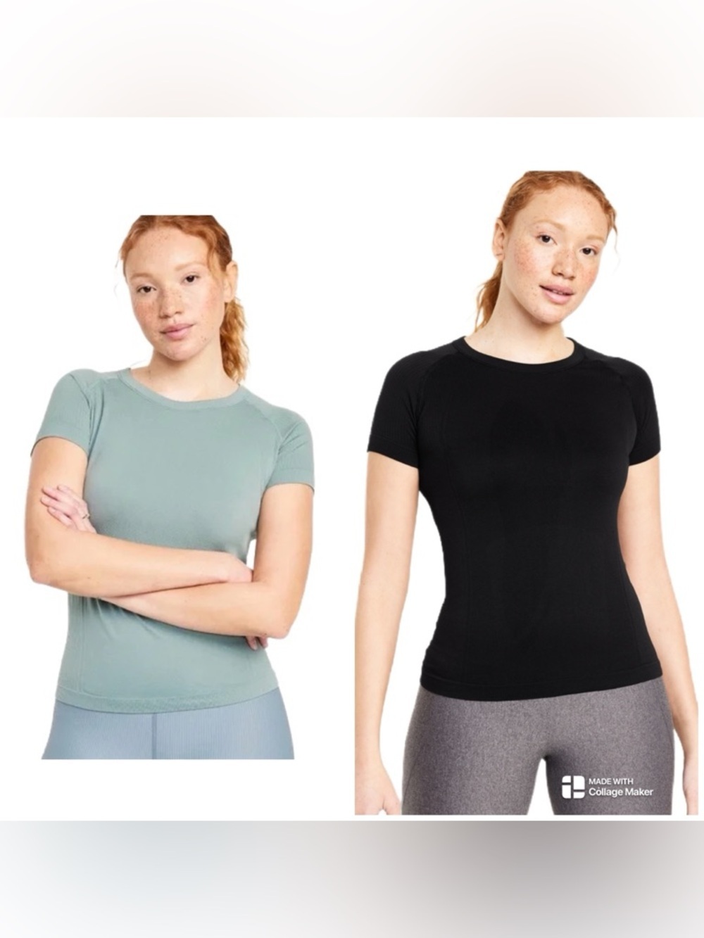 NWT (2) Old Navy Fluid Seamless Fitted T-Shirts, Size XL Tall (16/18)